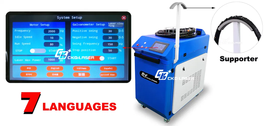 1000W 1500W Small Head Paint Rust Removal Laser Cleaning Machine for Metal Oil Steel Painting Car Parts Clean Wash Washing
